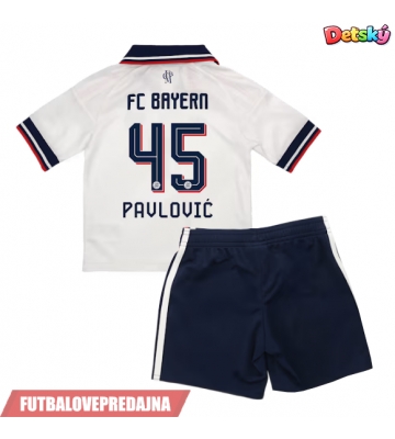 Lacne Dětský Futbalové dres Bayern Munich Aleksandar Pavlovic #45 2026-27 Krátky Rukáv - Preč (+ trenírky)